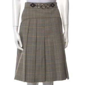 Miu Miu Skirt plaid w belt NWT